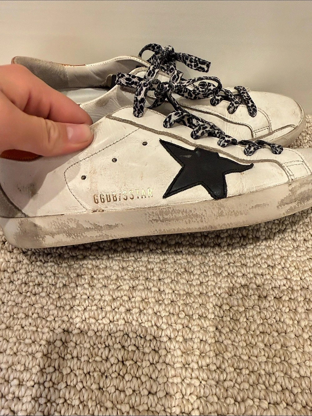 Golden Goose Super-Star Sneakers with Black Star and Bronze/Gold Heel Tab - Picture 4 of 6